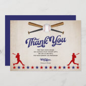 Vintages Baseball, Baby Boy Dusche Danke Karte (Vorne/Hinten)