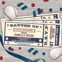 Vintages Baseball-Baby-Duschticket Einladung