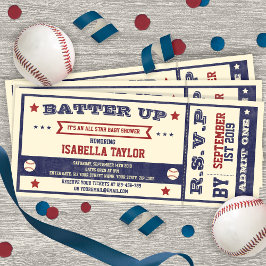 Vintages Baseball-Baby-Duschticket Einladung