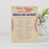 Vintages Baseball Baby Shower Game - Bearbeitbarer Einladung (Stehend Vorderseite)