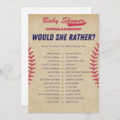 Vintages Baseball Baby Shower Game - Bearbeitbarer Einladung (Vorne/Hinten)