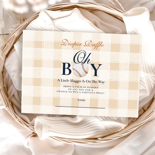 Vintages Baseball Boys Baby Duschdiapper Raffle Begleitkarte