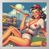 Vintages Baseball-Button Poster (Vorne)
