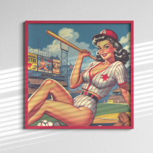 Vintages Baseball-Button Poster