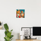 Vintages Baseball-Button-Ups Poster (Heimbüro)