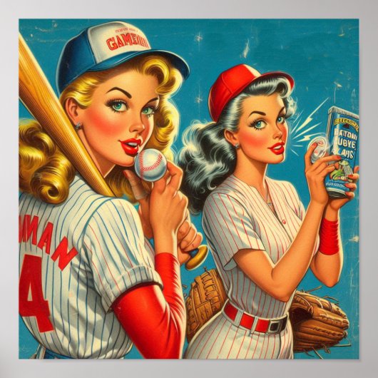 Vintages Baseball-Button-Ups Poster (Vorne)