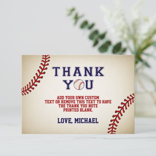 Vintages Baseball Dankeskarten Dankeskarte (Stehend Vorderseite)