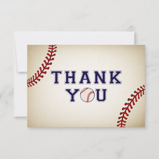 Vintages Baseball Dankeskarten Dankeskarte (Rückseite)