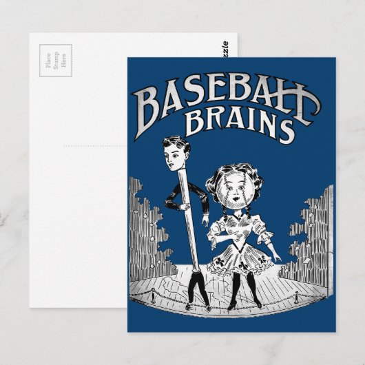 Vintages Baseball-Design Postkarte (Vorne/Hinten)