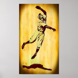 Vintages Baseball-Fielder-Poster Poster