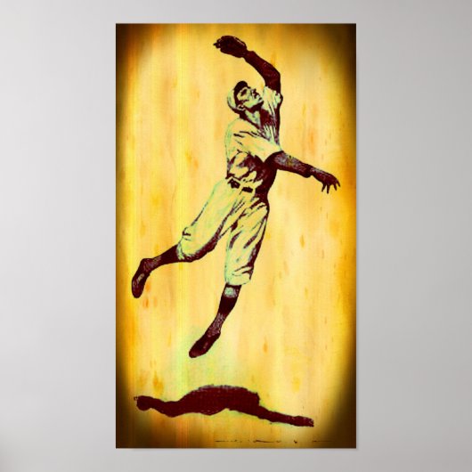 Vintages Baseball-Fielder-Poster Poster (Vorne)