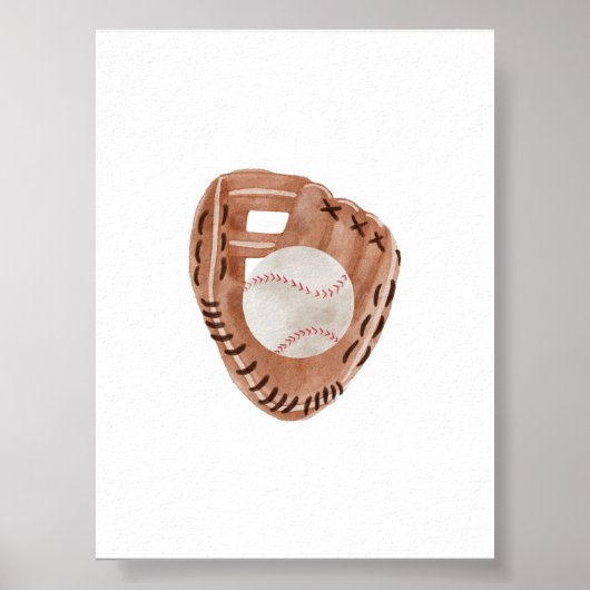 Vintages Baseball-Handschuhposter Poster (Vorne)