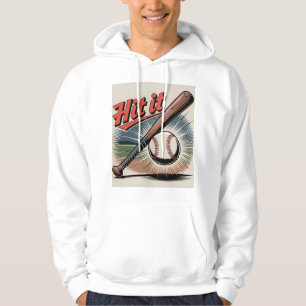 Vintages Baseball "Hit It" Grafik - Retro Sports Hoodie