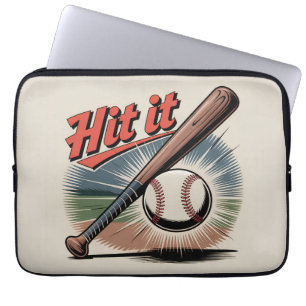 Vintages Baseball "Hit It" Grafik - Retro Sports Laptopschutzhülle