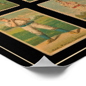 Vintages Baseball-Karte Antiquitätenposter Poster (Ecke)