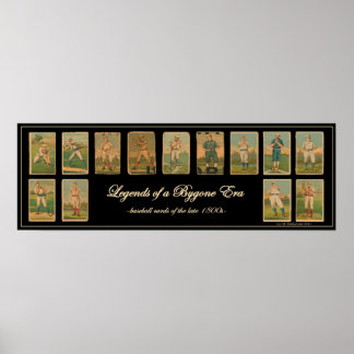 Vintages Baseball-Karte Antiquitätenposter Poster