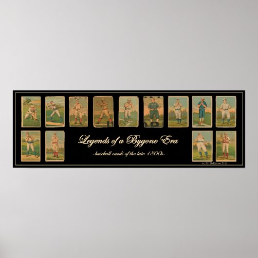 Vintages Baseball-Karte Antiquitätenposter Poster (Vorne)