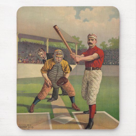 Vintages Baseball-Plakat Mousepad (Vorne)