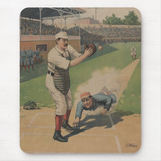 Vintages Baseball-Plakat Mousepad (Vorne)