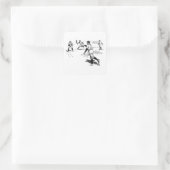 Vintages Baseball-Player-Aufkleber-Set Quadratischer Aufkleber (Tasche)