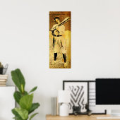 Vintages Baseball Player Ölgemäldeposter Poster (Heimbüro)