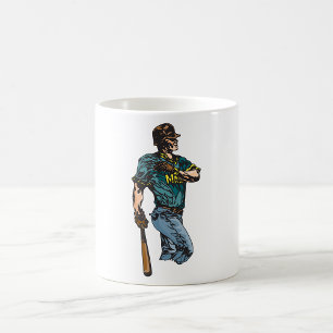 Vintages Baseball Player Retro Sports Artwork Kaffeetasse