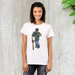 Vintages Baseball Player Retro Sports Artwork T-Shirt