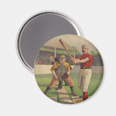 Vintages Baseball-Poster-Magnet Magnet (Vorderseite/Rückseite)