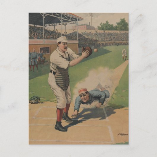 Vintages Baseball-Poster-Postkarte Postkarte (Vorderseite)