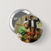 Vintages Baseball-Spiel, Kinderspielplatz Button (Vorne & Hinten)