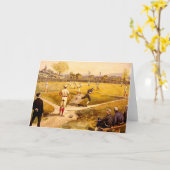 Vintages Baseballspiel Karte (Gelbe Blume)