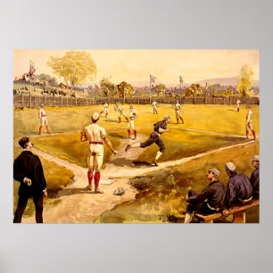Vintages Baseballspiel Poster