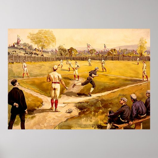 Vintages Baseballspiel Poster (Vorne)