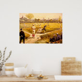 Vintages Baseballspiel Poster (Küche)