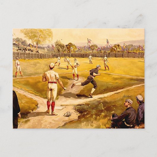 Vintages Baseballspiel Postkarte (Vorderseite)