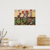 Vintages Baseballsportteam, Boys Roughhousing Poster (Küche)