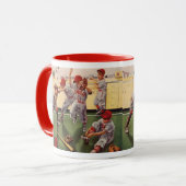 Vintages Baseballsportteam, Boys Roughhousing Tasse (Vorderseite Links)
