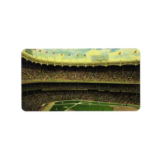 Vintages Baseballstadion Adressaufkleber (Vorne)