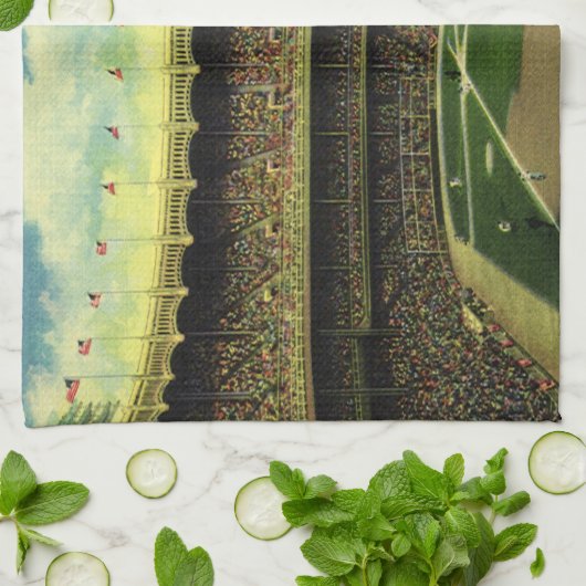 Vintages Baseballstadion Geschirrtuch (Gefaltet)