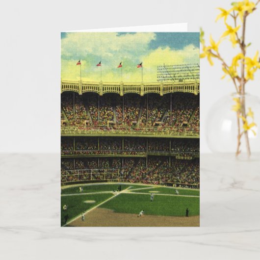 Vintages Baseballstadion Karte (Gelbe Blume)