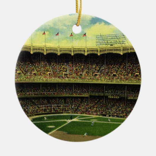 Vintages Baseballstadion Keramik Ornament (Vorne)