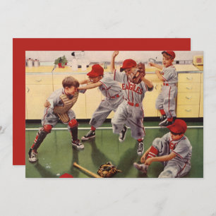 Vintages Baseballteam, Boys Roughhousing