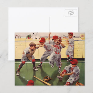 Vintages Baseballteam, Boys Roughhousing Postkarte