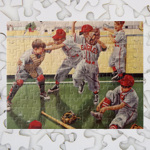 Vintages Baseballteam, Boys Roughhousing Puzzle