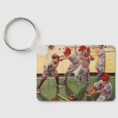 Vintages Baseballteam, Boys Roughhousing Schlüsselanhänger (Rückseite)