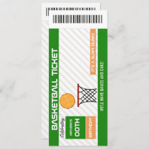 Vintages Basketball Geburtstagsparty Ticket einlad