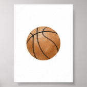 Vintages Basketball-Poster mit Wasserfarbe Poster (Vorne)