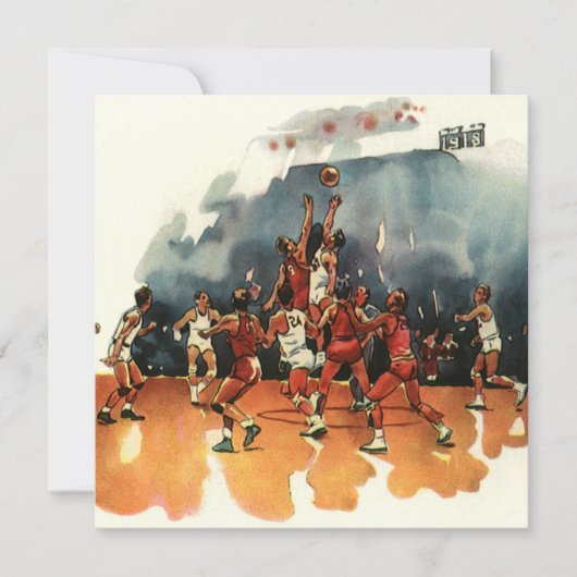 Vintages Basketballspiel, Basketballspieler (Vorderseite)