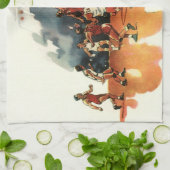 Vintages Basketballspiel, Basketballspieler Geschirrtuch (Gefaltet)