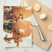 Vintages Basketballspiel, Basketballspieler Geschirrtuch (Viertel Falte)